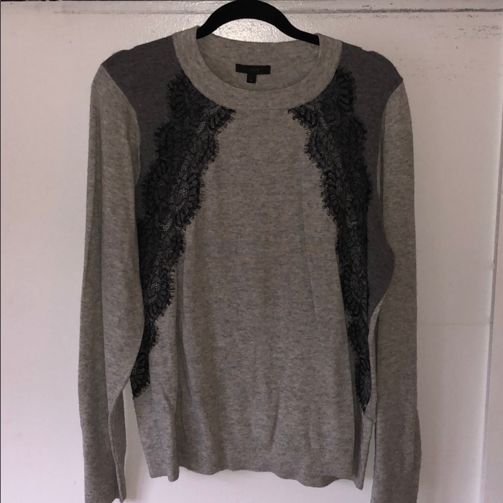 Jcrew. NWT sweater with lace. Size XL